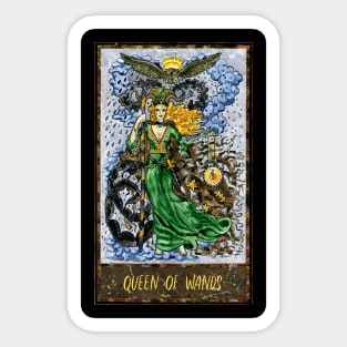 Queen of Wands. Magic Gate Tarot Card Design. Sticker